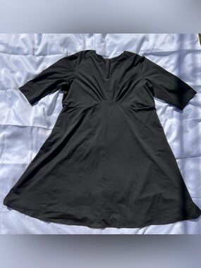 Black V-Neck A-Line Women’s Dress